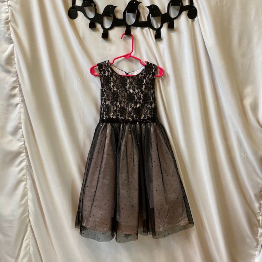 SUGAR PLUM girls black tulle dress Size 6